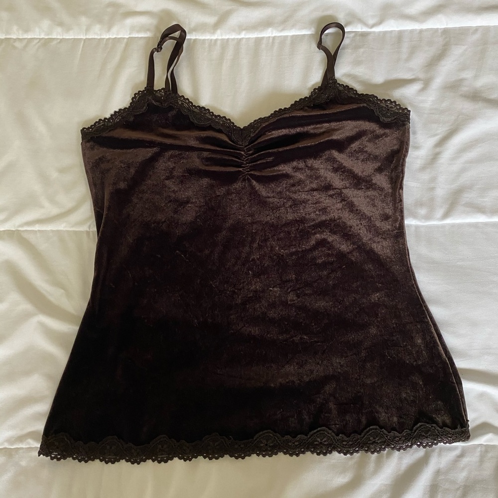 Trendy Brown Velore Tank Top
